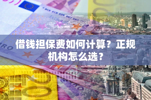 武汉借钱担保费如何计算？正规机构怎么选？