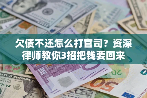 武汉欠债不还怎么打官司？资深律师教你3招把钱要回来
