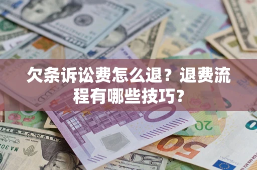 武汉欠条诉讼费怎么退？退费流程有哪些技巧？