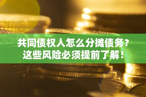 武汉共同债权人怎么分摊债务？这些风险必须提前了解！